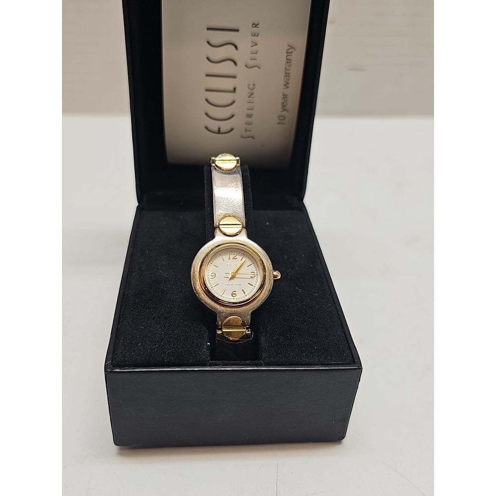 Ecclissi Sterling Silver Womens Watch 25mm Two Tone 31270 Needs Battery